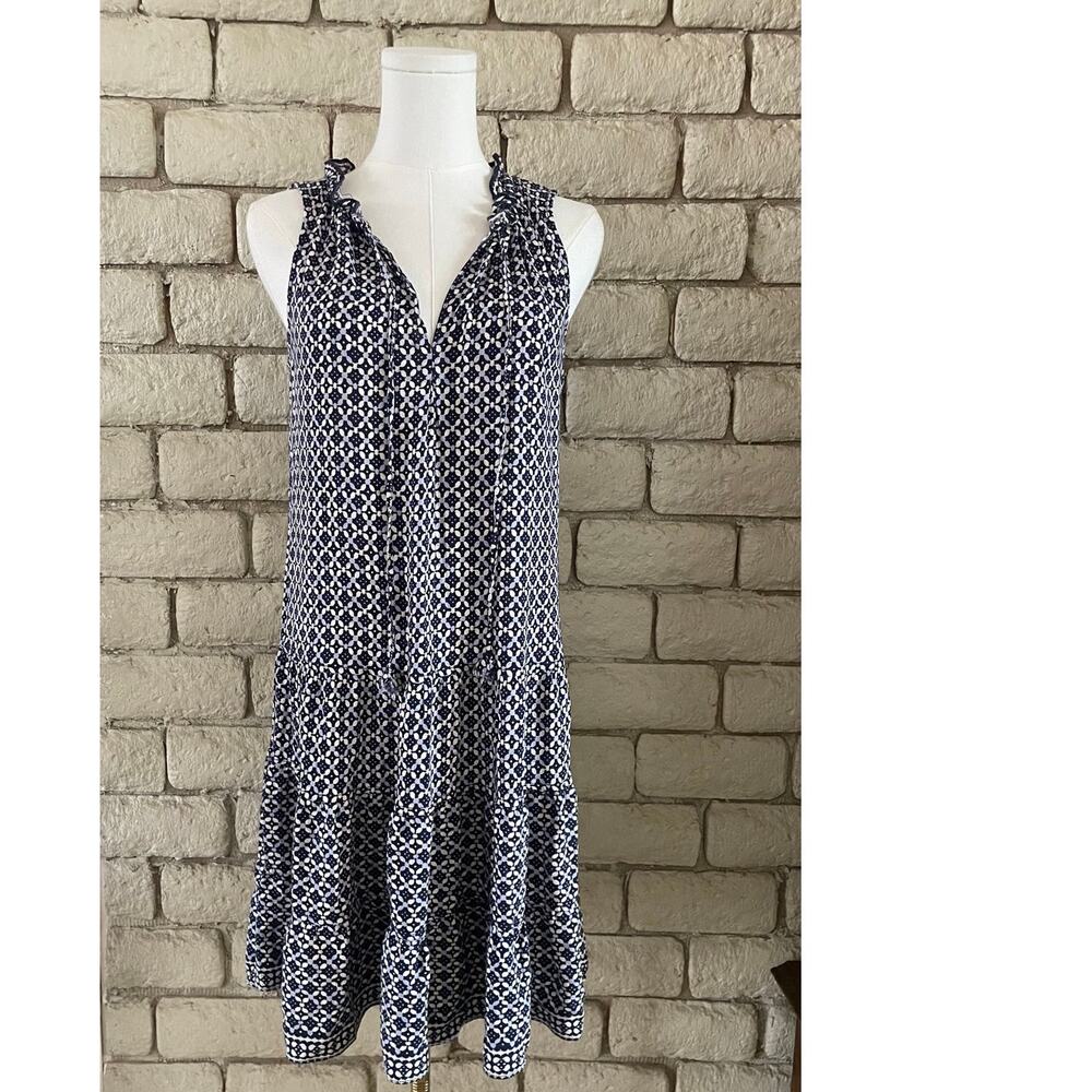Max Studio Floral Split Neck Tiered Dress‎ Size Medium